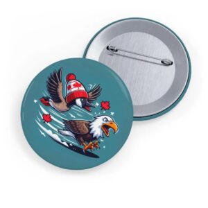 Canada Goose vs Bald Eagle Button