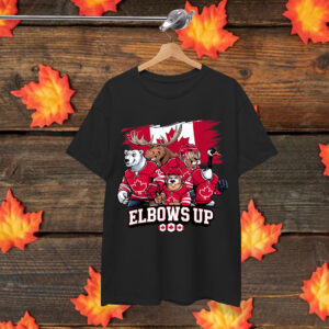 Elbow Up Canada Canadian Beaver Moose Hockey Team Maple Leaf Shirt