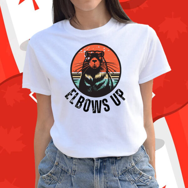 Elbow Up Proud Canadian Beaver True North T-Shirt