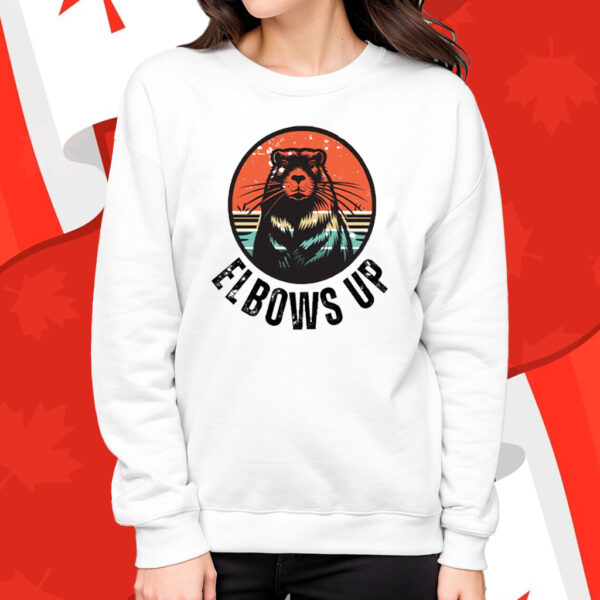 Elbow Up Proud Canadian Beaver True North T-Shirt