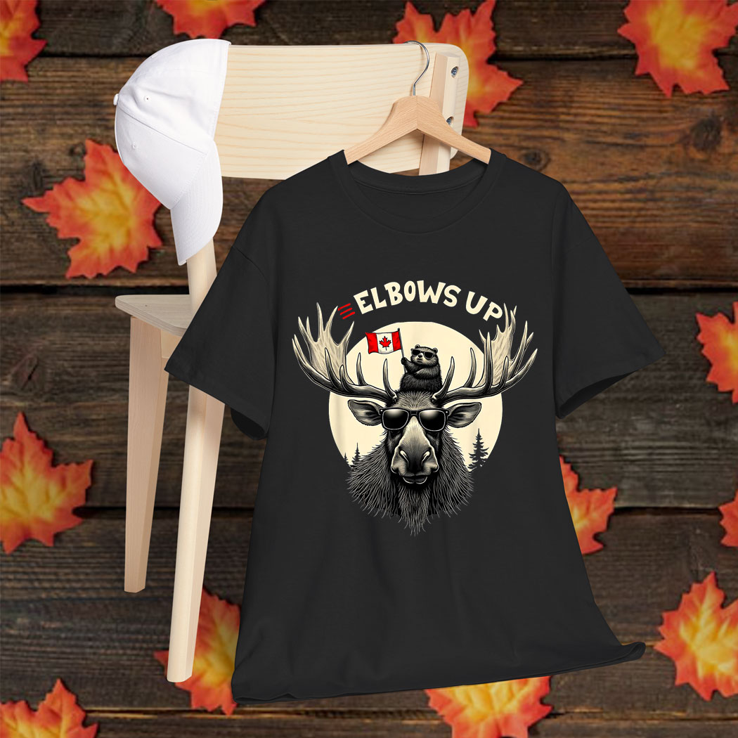 Elbows Up Canada Beaver & Moose Canada Flag Shirt