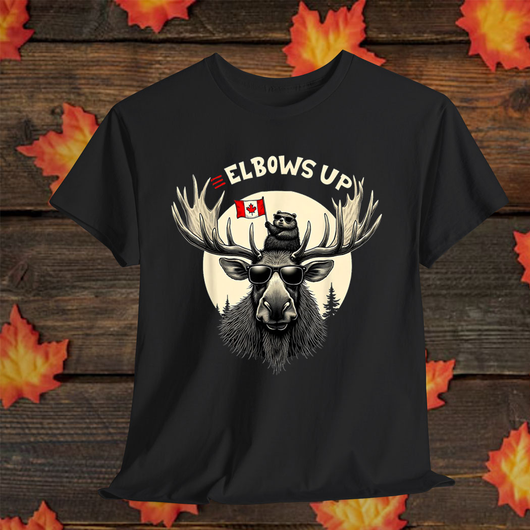 Elbows Up Canada Beaver & Moose Canada Flag Shirt