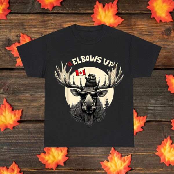Elbows Up Canada Beaver & Moose Canada Flag Shirt