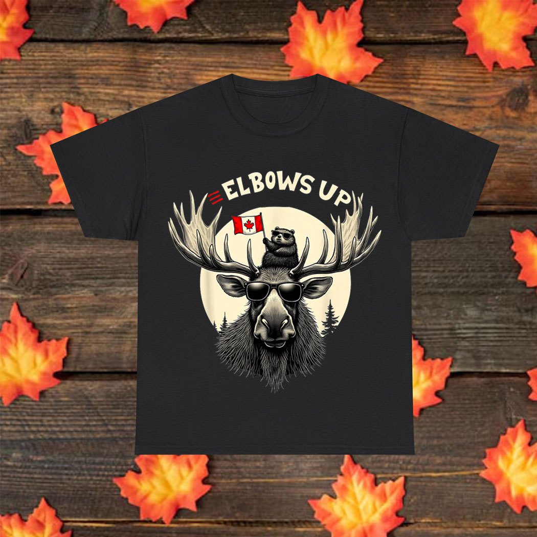 Elbows Up Canada Beaver & Moose Canada Flag Shirt
