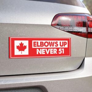 Elbows Up Car Magnet - Canadian Flag Protest Magnet