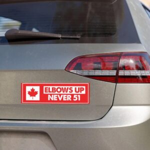 Elbows Up Car Magnet - Canadian Flag Protest Magnet