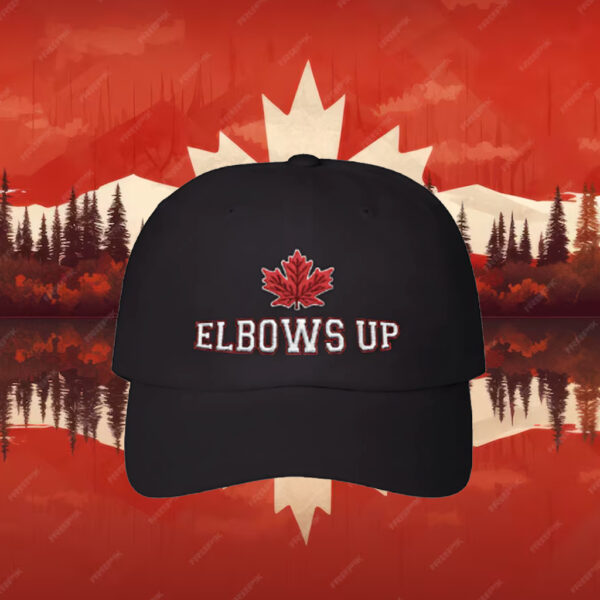 Elbows Up Embroidered Hats, Elbows Up Hockey Quote Canada Proud Patriotic Hat