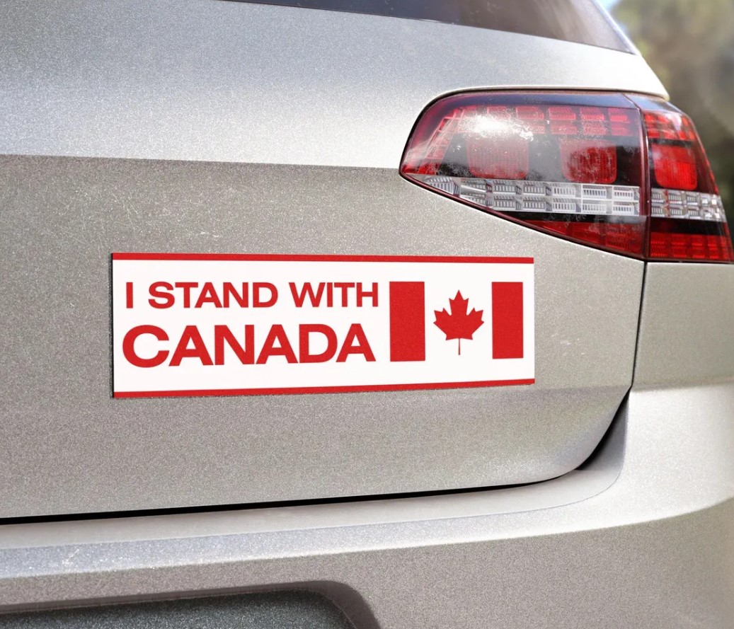 I Stand With Canada Car Magnet or Bumper Sticker