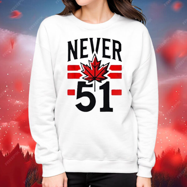 Never 51st State Canada Flag 2025 T-Shirt